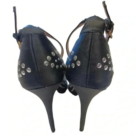 Zigi Soho Black Slingback Gold Silver  Adornments Pointed Toe Size 7 - Picture 6 of 10